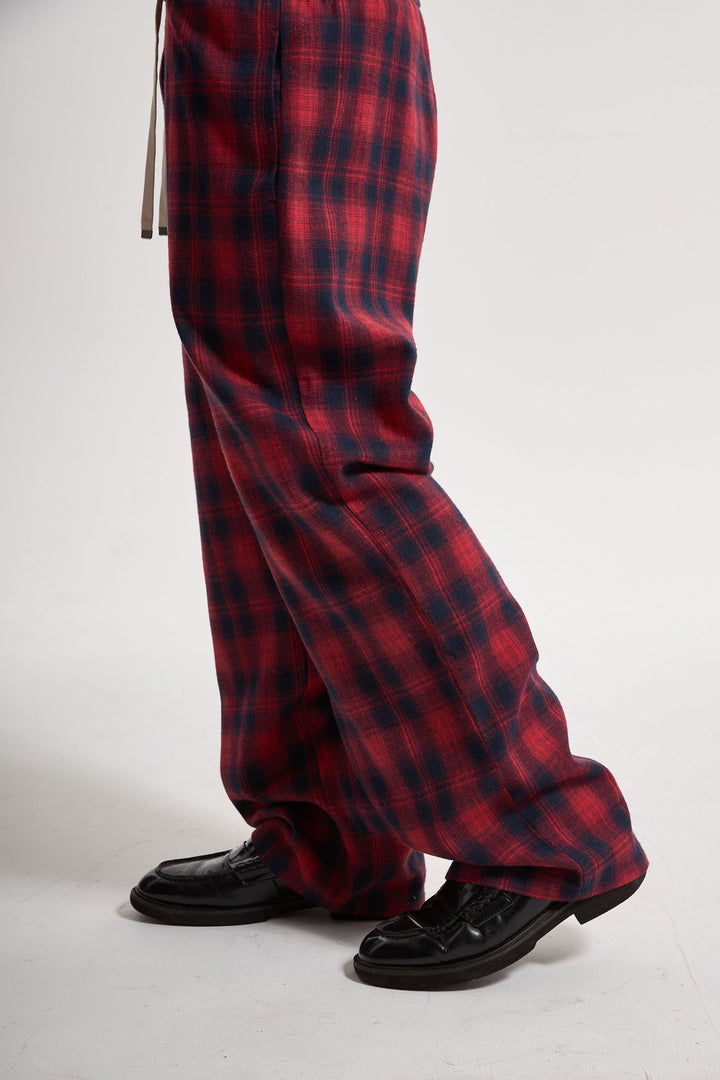 Drawstring Checked Pants